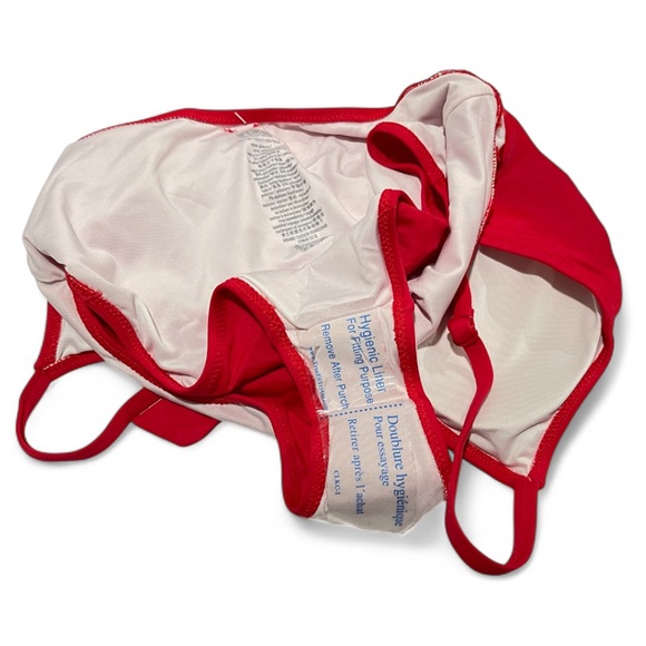 FRONT TIE RED ONE-PIECE SWIMSUIT - Picture 4 of 4